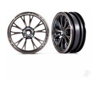 Traxxas Weld Satin Black Chrome Drag Racing Replica Front Wheels 1/10 Scale TRX9472A