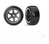 Traxxas Wheel and Tyre Set 1.9 Inch Hard Drift Tyres Graphite Grey TRX10575