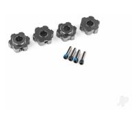 Traxxas Wheel hubs, hex, aluminium (Grey-anodised) (4 pcs) / 4x13mm screw pins (4 pcs) TRX8956-GRAY