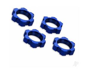 Traxxas Wheel Nuts 17mm Splined Serrated Blue Anodised 4 Pieces TRX7758