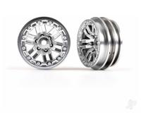 Traxxas Wheels 1.0in Satin Chrome 7mm Hex for 1/18 RC Crawler TRX9768-SATIN