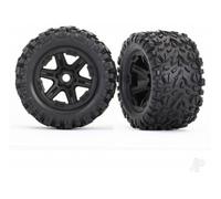 Traxxas Wheels and Tyres Assembled Glued Black Talon EXT 1/8 TRX8672