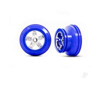 Traxxas Wheels SCT Chrome Blue Beadlock Style 1/10 2WD Front Dual Profile TRX5870A