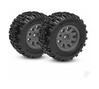 Traxxas Wheels & Tyres, Assembled (Charcoal Grey wheels, dual profile (2.1" outer, 2.6" inner), Sledgehammer tyres, foam inserts)) (rear) (2 pcs) TRX10770-GRAY