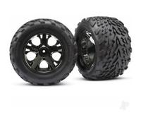 Traxxas Wheels & Tyres, assembled, glued (2.8") (All-Star black chrome wheels, Talon Tyres, foam inserts) (nitro rear/electric front) (2) (TSM rated) TRX3669A