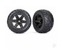 Traxxas Wheels & Tyres, Assembled, Glued (2.8in) (RXT Black wheels, Anaconda tyres, foam inserts) (4WD electric front/rear, 2WD electric front only) (2) (TSM rated) TRX6775