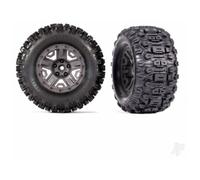 Traxxas Wheels & Tyres, Assembled, Glued (Charcoal Grey 2.8in wheels, Sledgehammer Tyres, foam inserts) (2) (TSM rated) TRX9072-GRAY