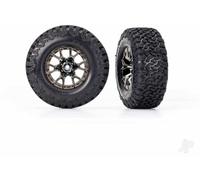 Traxxas Wheels & Tyres, Assembled, Glued (Ford Raptor R Black Chrome wheels, BFGoodrich All-Terrain T/A KO2 Tyres, foam inserts) (2) (2WD front) TRX10186-BLKCR