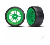 Traxxas Wheels Tyres Assembled Glued Rear 1/10 12mm Hex TRX8377G