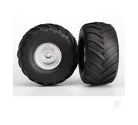 Traxxas Wheels Tyres Assembled Glued Satin Chrome Monster Jam TRX3665