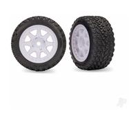 Traxxas White Rear Mini Rally Wheels with Rally Tires (2) TRX10873-WHT