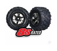 Traxxas X-Maxx 1/7 Wheels Tyres Black Chrome Maxx AT Assembled TRX7772A