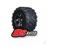 Traxxas 7772X Pre-Glued Black X Wheels with Maxx at Tires (8s-Rated), Sold as a Pair