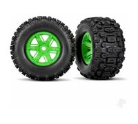 Traxxas X-Maxx Sledgehammer Tyres Green Wheels Assembled 1/7 TRX7774G