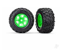 Traxxas X-Maxx Wheels and Tyres 1/7 Maxx AT Green Assembled Glued TRX7772G