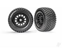 Traxxas XRT Wheels and Tyres 1/7 Gravix Black Assembled Glued TRX7872