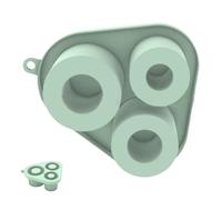 Tray - 17.5x23cm Silicone Ice Mold | Cube Trays for Freezer with Lid and Bin 2-Pack for Whiskey & Cocktails | Large 32 Grid Easy Release Stackable Bpa Free Grey Blue Set