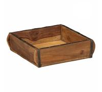 Tray 4 pcs Brown 31 x 29 x 10 cm Solid Upcycled Wood with Matte Finish, Rectangular, for Indoor and Outdoor Use, Durable, Practical and Stylish