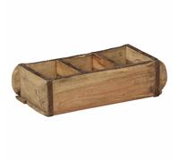 Tray, 4 pieces, brown, 30 x 14 x 9 cm, made of solid upcycled wood with matte surface, rectangular, versatile for indoor and outdoor use, durable and space-saving for stylish order