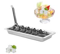 Tray - Durable Ice Maker Mould For Effortless Freezing | Metal Cube Maker With Easy Release | Large Square Cubee - Ideal For Whiskey, Cocktails & Party Drinks