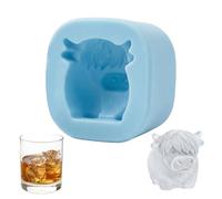 Tray for Cocktails, Flexible Tool with 6 Cow Shaped Depressions for Making Ice Cubes, Silicone Ice Mould for Cocktails, Bourbon, Tequila, Vodka and Other Drinks