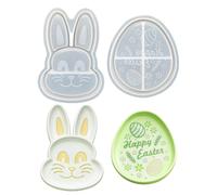 Tray Molds for Epoxy Resin - 2 Pieces Easter Crafts - Rabbit Egg Shape Storage Tray Mould | for Weddings, Holidays and