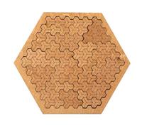 Tray Puzzle, Hard Difficult Wooden Ji Fractal Tray Puzzles for Adults, Irregular Creative Labyrinth Design Challenge, Reverse Thinking No-Image Wooden Brain Teaser Gift (A)