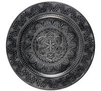 Tray Serving Tray Candle Tray Oriental Black White Metal 35cm Deco