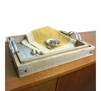 Tray Set with Zinc Plate Wooden Tray Serving Tray Breakfast Tray Decoration