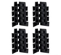 Tray Stackers Set Of 16 For Freeze Dryer Use, Providing For Durable Crack Resistant Plastic And 1 38 Inch Gap To Optimize Tray Stacking Vertically(BLACK)