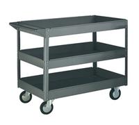 Tray Trolley; 3 Deep Trays; Swivel Castors; Steel; 250kg; Grey