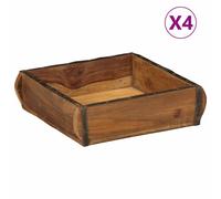Tray with Storage Brown Solid Reclaim Wood Modern Wooden Rectangular vidaXL