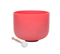TRAYAYA 12 Inch 432hz Tuned Red C note Root Chakra Frosted Quartz Crystal Singing Bowl For Sound Healing