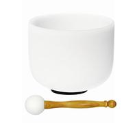TRAYAYA 528hz Solfeggio Frequency C Note Root Chakra Frosted Quartz Crystal Singing Bowl 8 Inch