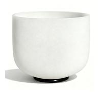 TRAYAYA 528hz Solfeggio Frequency C Note Root Chakra Frosted Quartz Crystal Singing Bowl 8 Inch