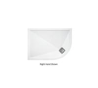 Traymate Elementary Anti-Slip Offset Quadrant White Shower Tray - 1200mm x 900mm - Left Hand Handing: Left Hand, Please Select Size: 1200 x 900mm