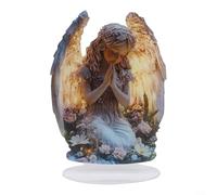 Trayne 5PCS Gorgeous Angel Wings Cross Decoration For Desk, Living Room And Garden, Acrylic, 20 X 17 Cm, Grey(5PCS)