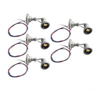 Trayne 5Pcs HO Scale Model Railway Lamp Posts Warm LEDs Copper Column Floodlight Spotlights 3V AC/DC Miniature Train Building Layouts (warm white)