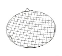 Trayne BBQ Grill Grid, Stainless Steel Round Baking Tray with Foldable Legs for Camping & Hiking, 20/25/30.5 cm Sizes, Rust-Resistant, Smooth-Welded(20cm)