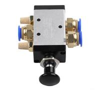 Trayne R210-08 Push-Pull Pneumatic Valve, 5-Way 2-Position, BSPT G1/4" Inlet/Outlet, 1/8" Exhaust, Sintered Bronze Silencer, Metal-Plastic Construction(With10mm)