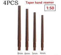 Trayneel 4PCS 1:50 Taper Pin Hand Reamer Set with Conical Degree, HSS Alloy Steel for Precision Milling, 4/5/6/8mm, Taper Shank CNC Tools