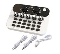 Trayneel Little Bee Mobile Live Broadcast Sound Card with Highly Sensitive Condenser Microphone for USB Audio Interface 32-Bit 60dB SNR 60Hz-15kHz Frequency Response for Streamers and I