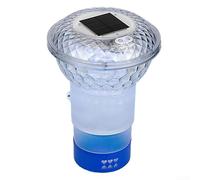 Trayneel Solar Powered Pool Floater with Colorful LED Lights Adjustable Tablet Dispenser for 1 inch and 3 inch Tablets Fits Swimming Pools Hot Tubs and Spas Easy Maintenance and Decorative