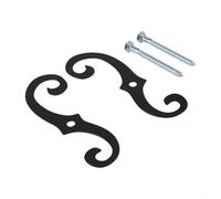 Trayneel Weatherproof Metal Shutter Fasteners S Shaped Decorative Window Hardware with Fixing Screws Black 20x5x5cm Set of 2 for Residential or Commercial Outdoor Use