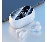 Trayneel Wireless Bone Conduction Headphones for Xiaomi and 5.0 Devices Sweatproof Ergonomic Ear for Sports Outdoor Activities Black White Skin Tone(white)