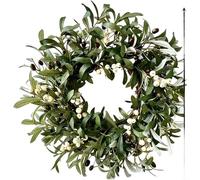 Trayner Plastic Artificial Wreath Large 76Cm Olive Wreath For Yard Garden Décor, Spring Summer Farmhouse Decor DIY Hanging