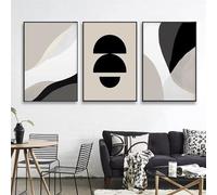Trayosin 3-Piece Premium Poster Set, Black Beige Abstract Art, Boho Decorative Wall Decoration for Living Room, Modern Art Print Wall Pictures, Without Frame Pictures (40 x 50 cm)
