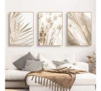 Trayosin Premium Poster Set, Reed Natural Canvas Pictures, Modern Wall Pictures, Living Room Decoration Bedroom, Beige Boho Pampas Grass, without Frame (40 x 50 cm)