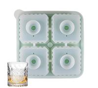 Trays for Freezer with Lid - Large Square Silicone Moulds | Cube Ice Mould Silicone Ice Mould | 4-Cavity Square Chilling Cube | Reusable Mould for Party, Pool