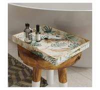 Trays for Serving Food，Sofa Coffee Table Tray，Breakfast in Bed Catch All Tray，Large Serving Platter，Golden and Green Leaves